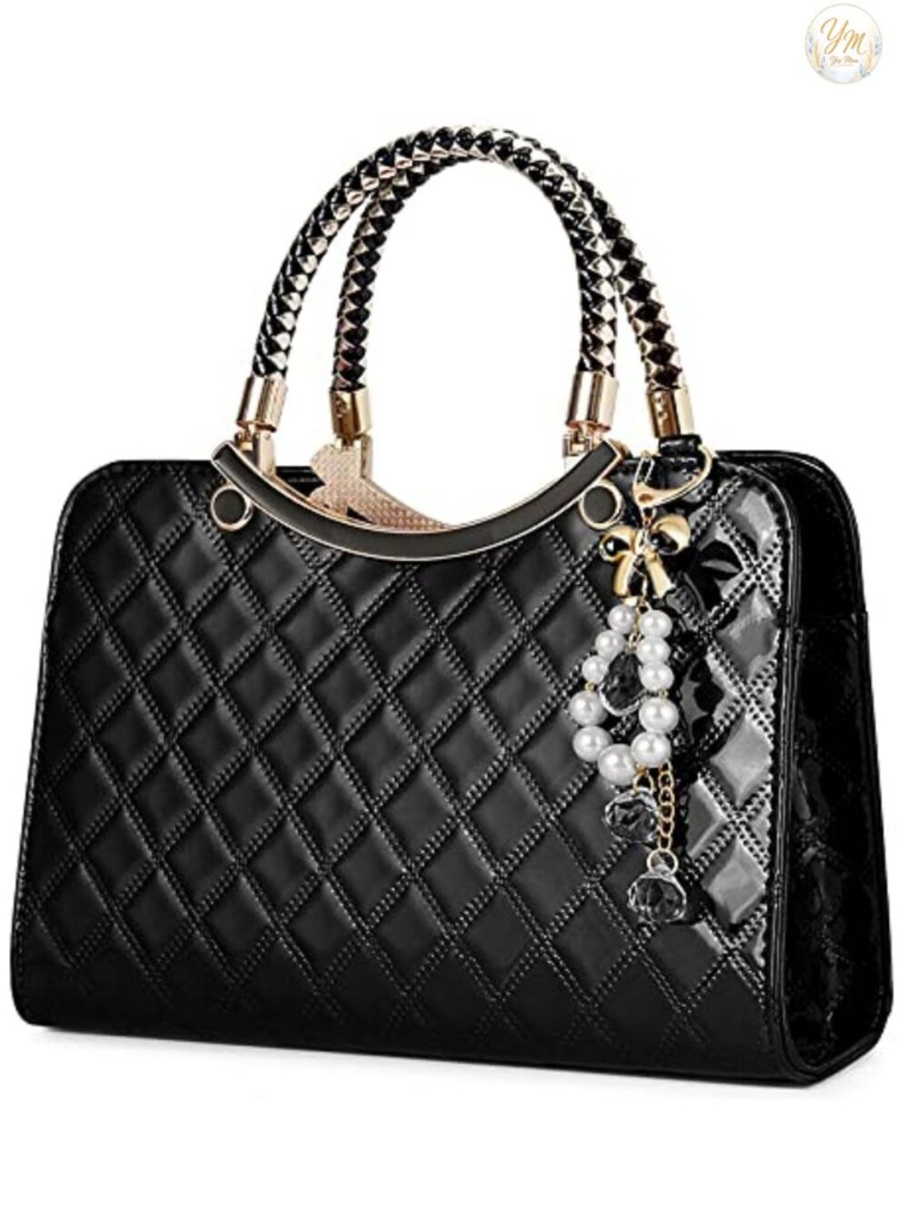 TIBES Shiny Patent Leather Women Satchel Handbag Crossbody Shoulder Bag Faux